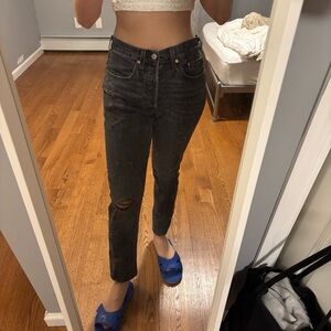 Levi's 501 Distressed Black Jeans